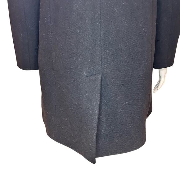 KATE SPADE NEW YORK Wool Coat w/ Faux Fur Collar Black Small - Picture 10 of 16